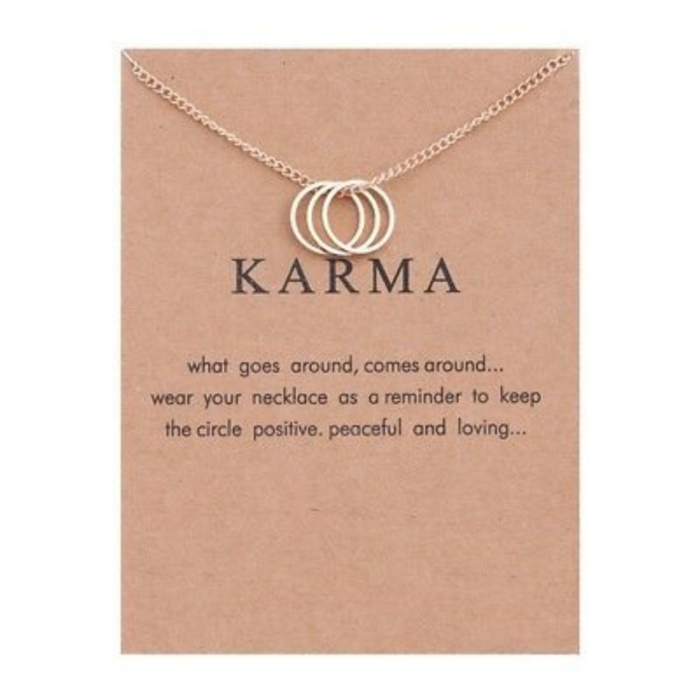 Gold "Karma" 3 Rings Necklace
